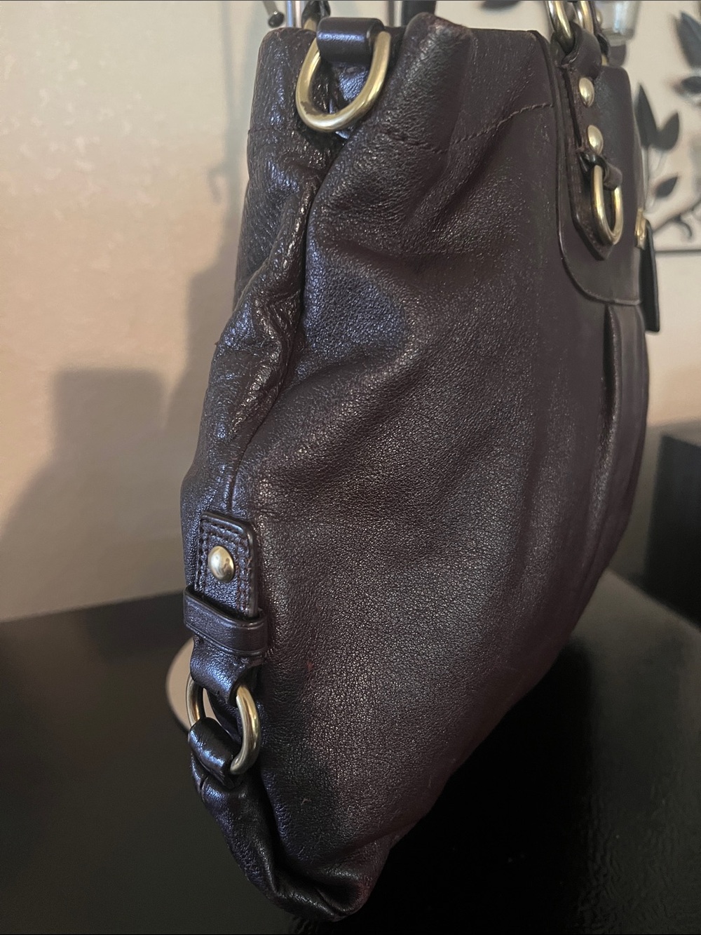 Coach Brown Leather Shoulder Bag with Gold Hardware - Picture 2 of 10